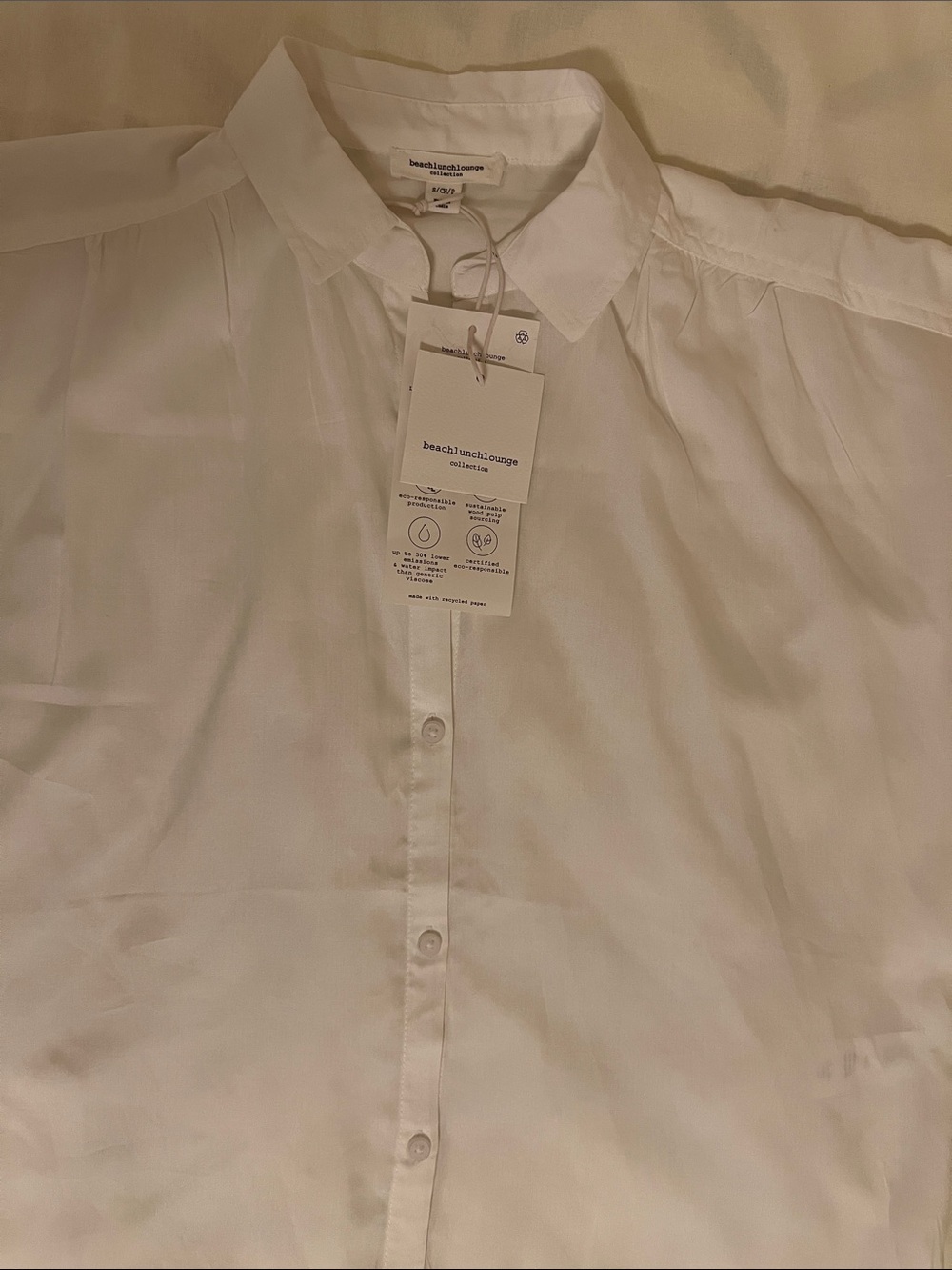 beachlunchlounge White Button-Up Dress Shirt